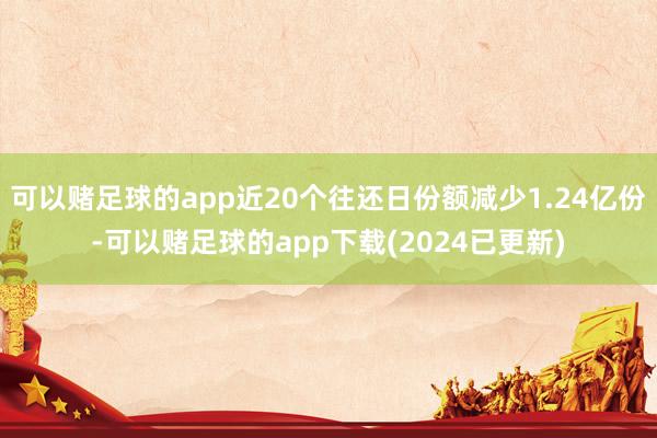 可以赌足球的app近20个往还日份额减少1.24亿份-可以赌足球的app下载(2024已更新)