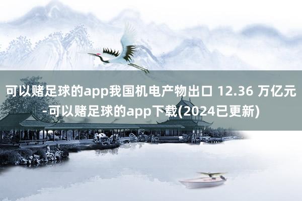 可以赌足球的app我国机电产物出口 12.36 万亿元-可以赌足球的app下载(2024已更新)