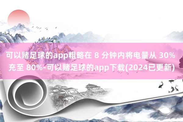 可以赌足球的app粗略在 8 分钟内将电量从 30% 充至 80%-可以赌足球的app下载(2024已更新)