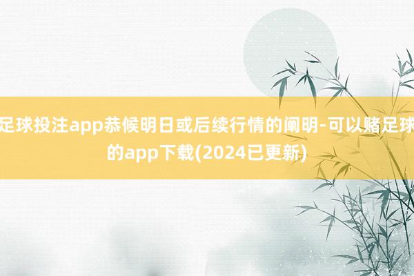 足球投注app恭候明日或后续行情的阐明-可以赌足球的app下载(2024已更新)