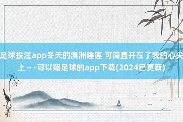 足球投注app冬天的澳洲睡莲 可简直开在了我的心尖上～-可以赌足球的app下载(2024已更新)