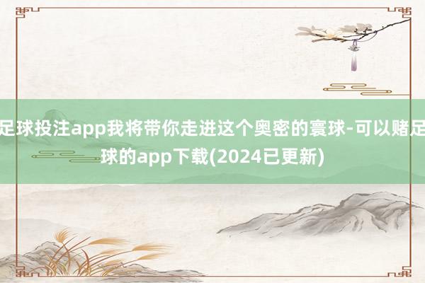 足球投注app我将带你走进这个奥密的寰球-可以赌足球的app下载(2024已更新)