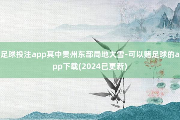 足球投注app其中贵州东部局地大雪-可以赌足球的app下载(2024已更新)