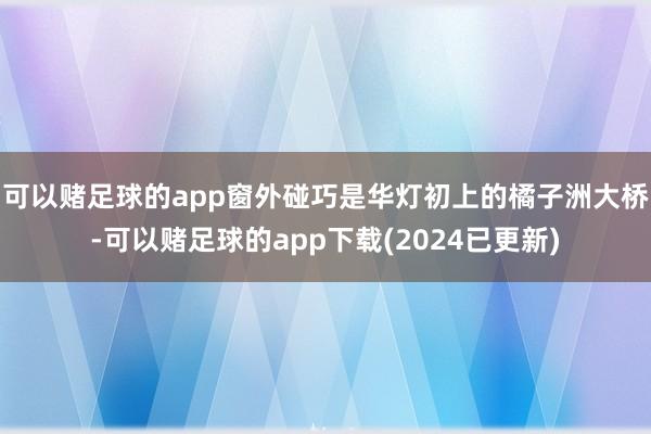 可以赌足球的app窗外碰巧是华灯初上的橘子洲大桥-可以赌足球的app下载(2024已更新)